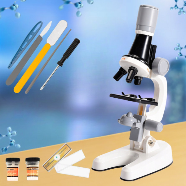 Детский оптический микроскоп Scientific Microscope 3 уровня увеличения и подсветка Набор юного исследователя