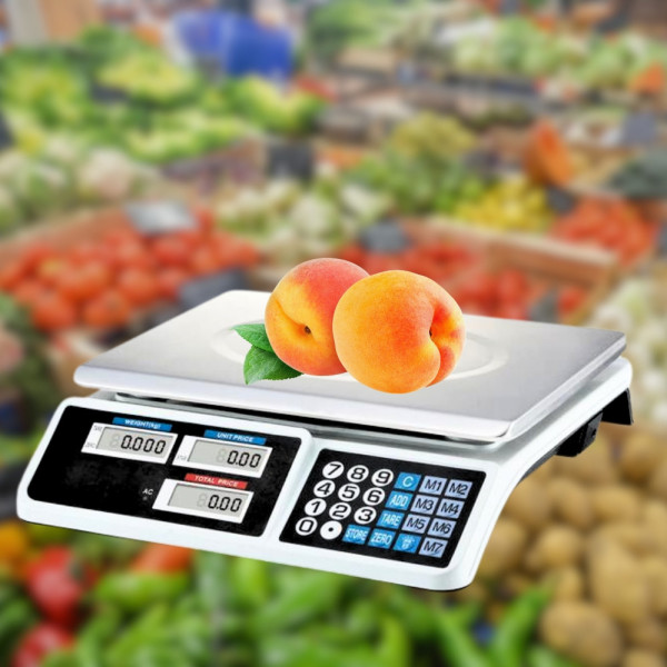 Электронные торговые весы Digital pricing scale на 40 кг аккумуляторные с дисплеем и расчетом стоимости
