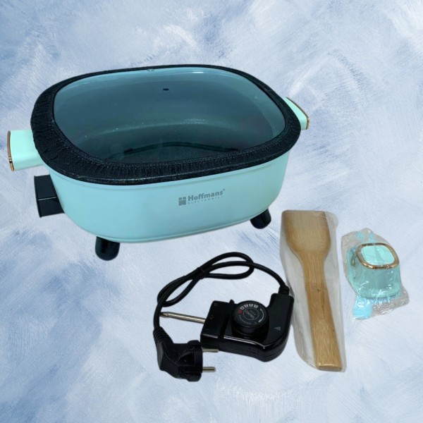 Кастрюля с антипригарным покрытием от сети Hoffmans Electronics HM-3030 Электрокастрюля с крышкой 6 л Голубая Кастрюля с антипригарным покрытием от сети Hoffmans Electronics HM-3030 Электрокастрюля с крышкой 6 л Голубая