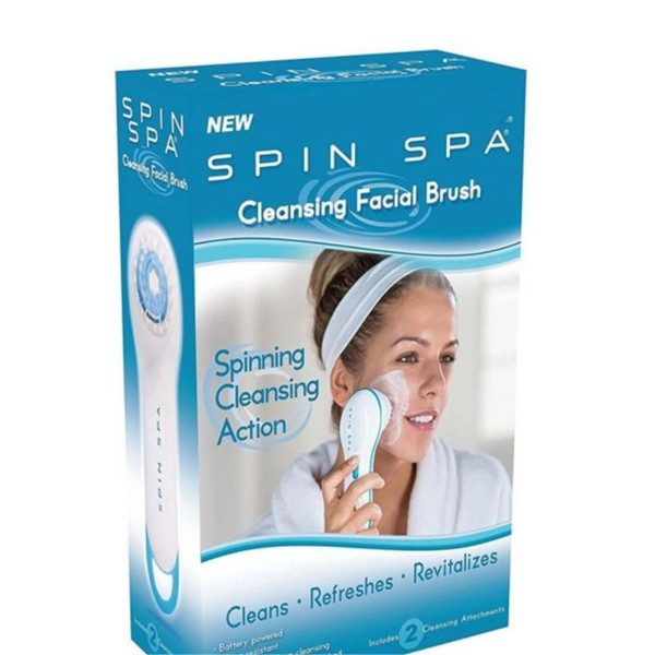 Электрическая щетка для чистки лица Spin Spa с двумя насадками портативный массажер для умывания