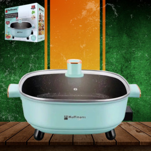 Каструля з антипригарним покриттям від мережі Hoffmans Electronics HM-3030 Електрокаструля з кришкою 6 л Блакитна