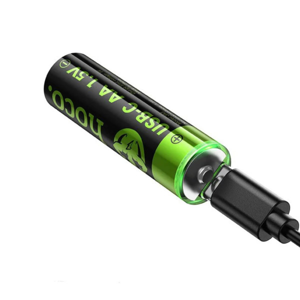 Аккумуляторные перезаряжаемые батарейки Hoco JA3 USB-C Пальчиковые аккумуляторы АА 3200mWh 2шт