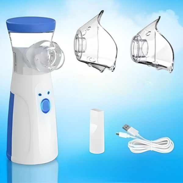Портативный небулайзер с паром дымом на батарейках Mesh Nebulizer Ручной аккумуляторный ингалятор для семьи