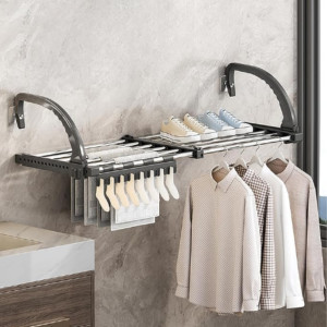 Розсувна сушарка для білизни на балкон вікно Folding Clothes Hanger 3270В Подвійне сушіння для одягу на батарею