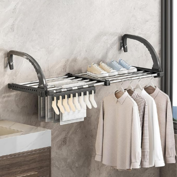 Раздвижная сушилка для белья на балкон окно Folding Clothes Hanger 3270В Двойная сушка для одежды на батарею