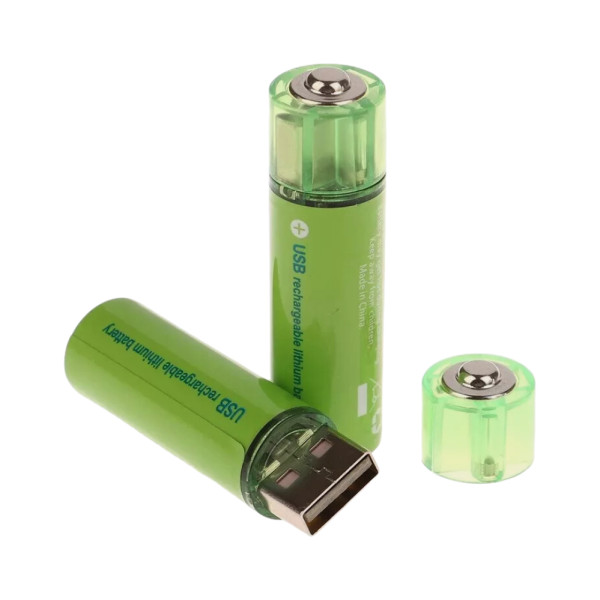 Аккумуляторные перезаряжаемые батарейки USB АА FluCat Пальчиковые аккумуляторы в кейсе 1500 mAh 2шт Аккумуляторные перезаряжаемые батарейки USB АА FluCat Пальчиковые аккумуляторы в кейсе 1500 mAh 2шт
