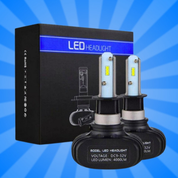 Светодиодные LED лампы для фар S1 H3 Автомобильные лампы 2 шт в комплекте