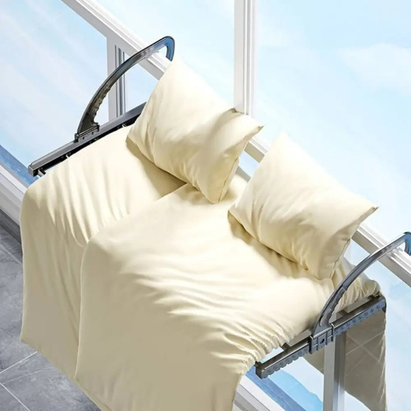 Раздвижная сушилка для белья на балкон Folding Clothes Hanger Двойная складная сушка для одежды обуви на радиатор