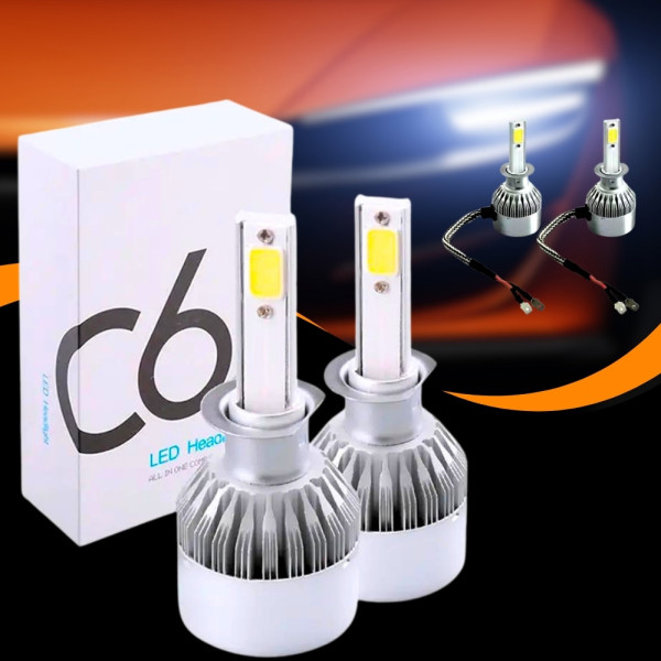 Автомобильные LED лампы для фар C6 H1 Комплект светодиодных автоламп 2 шт