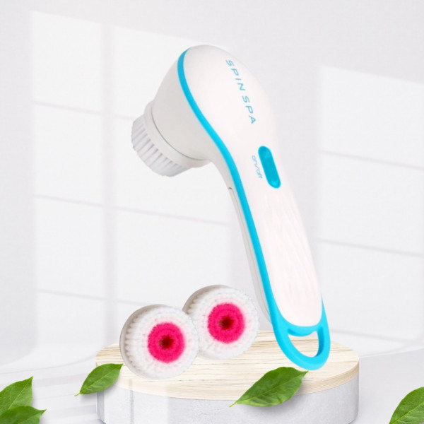 Электрическая щетка для чистки лица Spin Spa с двумя насадками портативный массажер для умывания