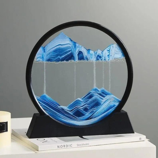 Картина 3D настольная движущийся песок Moving Sandscape Рамка с песком на подставке песочные часы 25х25 см