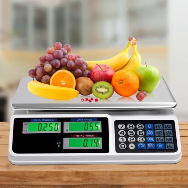 Электронные торговые весы Digital pricing scale на 40 кг аккумуляторные с дисплеем и расчетом стоимости
