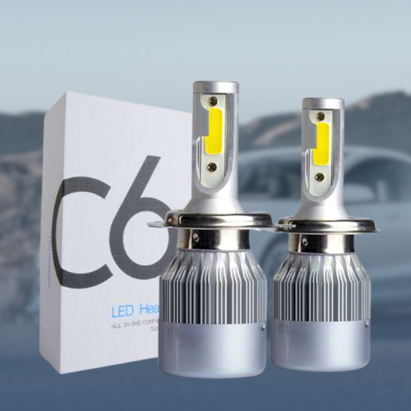 Светодиодные автомобильные LED лампы для фар C6 H4 Комплект автоламп 2 шт