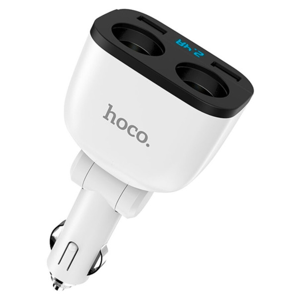 Автомобильное зарядное устройство Hoco Z28 Зарядка 2xUSB от прикуривателя с вольтметром Разветвитель в авто