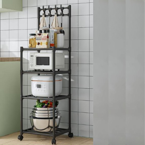 Напольная полка стойка для кухни Hook Storage Rack SKLM-21 Стеллаж органайзер с крючками на 4 яруса Напольная полка стойка для кухни Hook Storage Rack SKLM-21 Стеллаж органайзер с крючками на 4 яруса