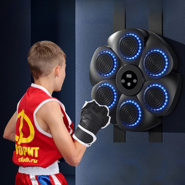 Настенный боксерский тренажер с LED подсветкой музыкальный Боксерская Bluetooth мишень для бокса и отработки ударов Настенный боксерский тренажер с LED подсветкой музыкальный Боксерская Bluetooth мишень для бокса и отработки ударов