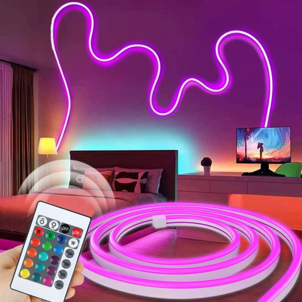 Светодиодная LED лента RGB 3 м Умная неоновая лента с синхронизацией музыки Гибкий неон