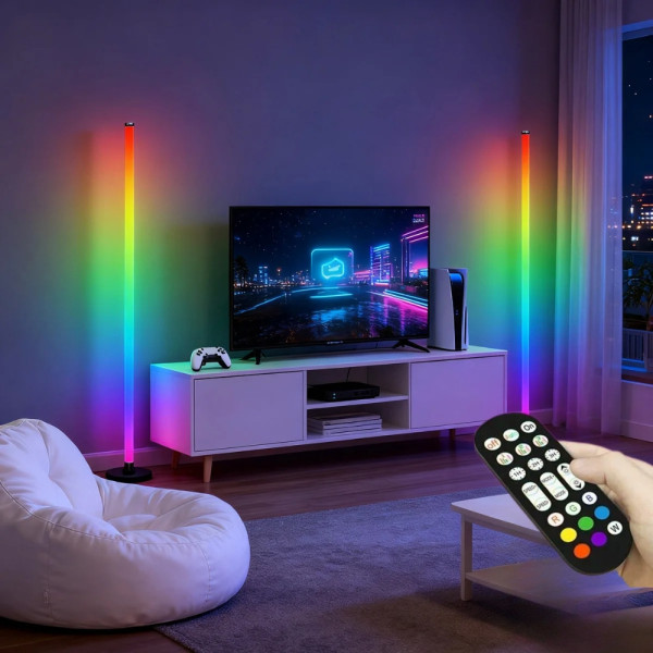 Светодиодные RGB торшеры напольные LED светильники сборные Лампы с пультом регулировкой яркости и синхронизацией музыки