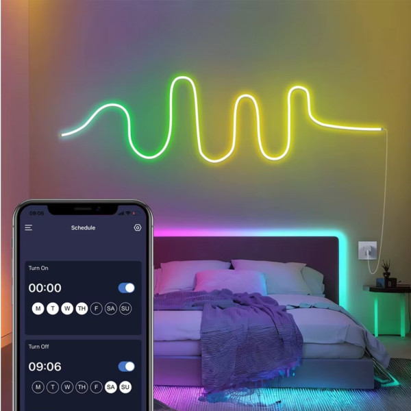 Светодиодная LED лента RGB 3 м Умная неоновая лента с синхронизацией музыки Гибкий неон
