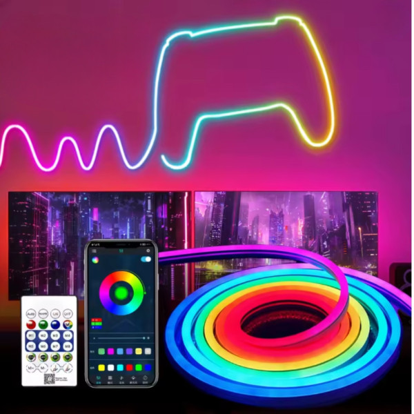 Светодиодная LED лента RGB 3 м Умная неоновая лента с синхронизацией музыки Гибкий неон