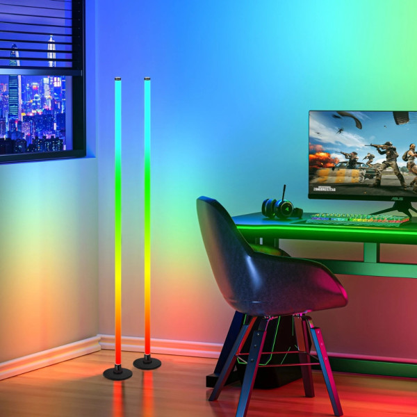 Светодиодные RGB торшеры напольные LED светильники сборные Лампы с пультом регулировкой яркости и синхронизацией музыки