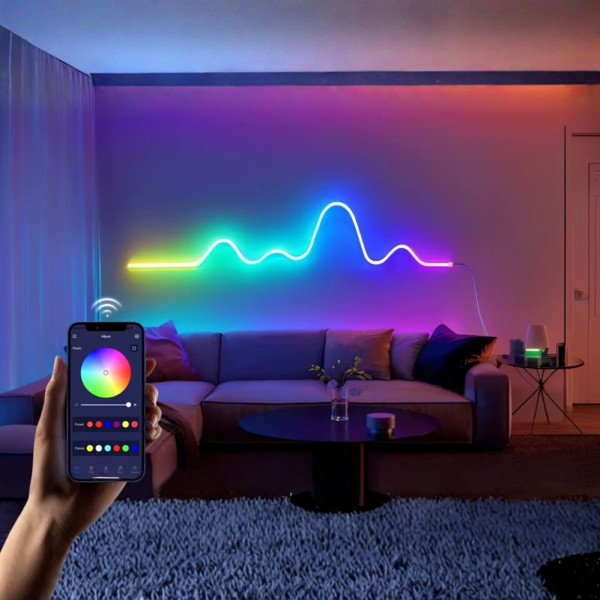 Светодиодная LED лента RGB 3 м Умная неоновая лента с синхронизацией музыки Гибкий неон
