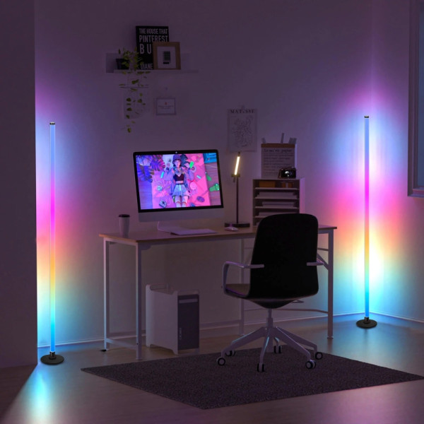 Светодиодные RGB торшеры напольные LED светильники сборные Лампы с пультом регулировкой яркости и синхронизацией музыки