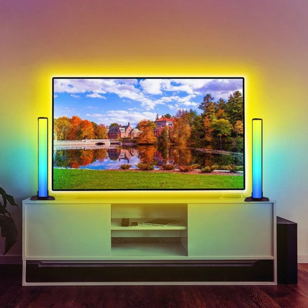 Светодиодные панели RGB Настольные светильники 10W с APP SMART и пультом Фоновый LED свет комплект 2 шт Светодиодные панели RGB Настольные светильники 10W с APP SMART и пультом Фоновый LED свет комплект 2 шт