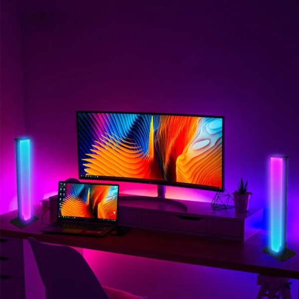 Светодиодные панели RGB Настольные светильники 10W с APP SMART и пультом Фоновый LED свет комплект 2 шт Светодиодные панели RGB Настольные светильники 10W с APP SMART и пультом Фоновый LED свет комплект 2 шт