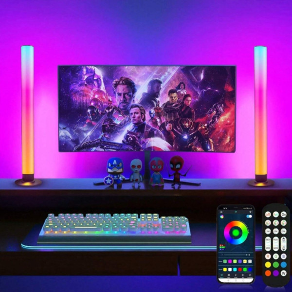 Светодиодные LED торшеры настольные RGB светильники Лампы с пультом регулировкой яркости и синхронизацией музыки Фоновое освещение