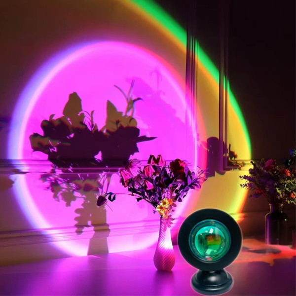 Проекционный мини светильник Sunset Lamp с пультом USB проектор атмосферная RGB лампа разноцветная Проекционный мини светильник Sunset Lamp с пультом USB проектор атмосферная RGB лампа разноцветная