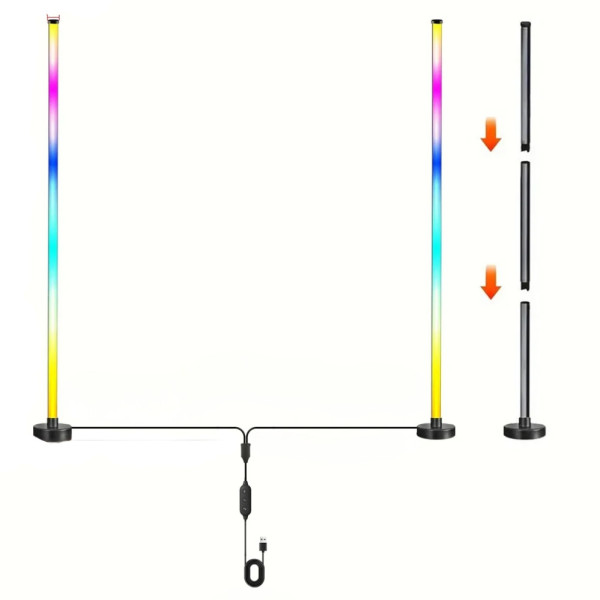 Светодиодные RGB торшеры напольные LED светильники сборные Лампы с пультом регулировкой яркости и синхронизацией музыки