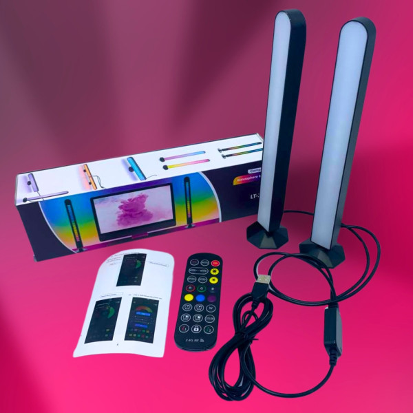 Світлодіодні RGB панелі Настільні світильники з APP SMART та пультом LT-22 Фонове LED світло комплект 2 шт