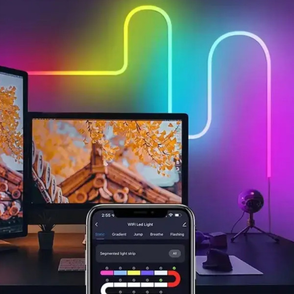 Светодиодная LED лента RGB 10 м Умная неоновая лента с синхронизацией музыки Гибкий неон