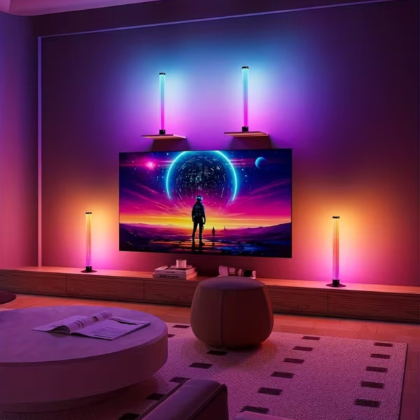 Светодиодные LED торшеры настольные RGB светильники Лампы с пультом регулировкой яркости и синхронизацией музыки Фоновое освещение