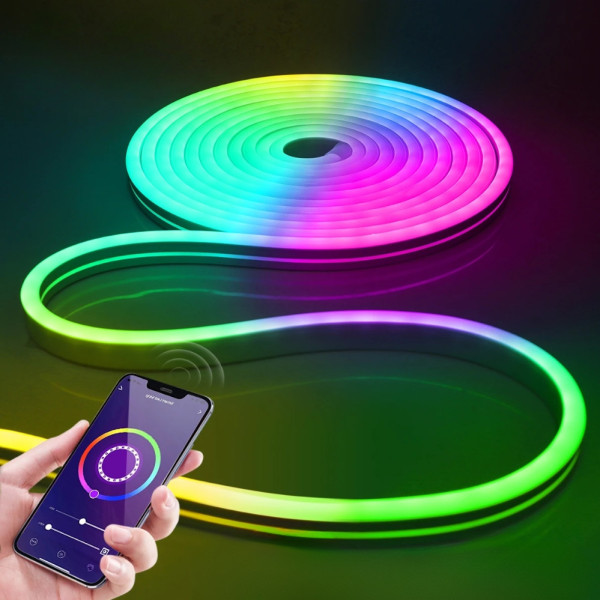 Світлодіодна LED стрічка RGB 2 м Розумна неонова стрічка із синхронізацією музики Гнучкий неон
