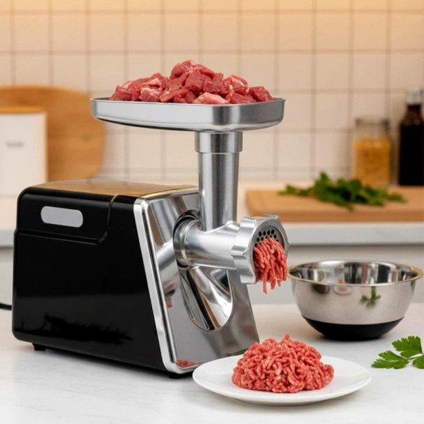 Мясорубка электрическая Hoffmans HM-280 Шнековая электромясорубка 2000W домашняя кухонная мясорубка для фарша Черная
