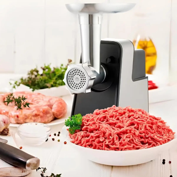 Мясорубка электрическая Hoffmans HM-276 с толкателем для мяса Электромясорубка 2000W Кухонная мясорубка для фарша