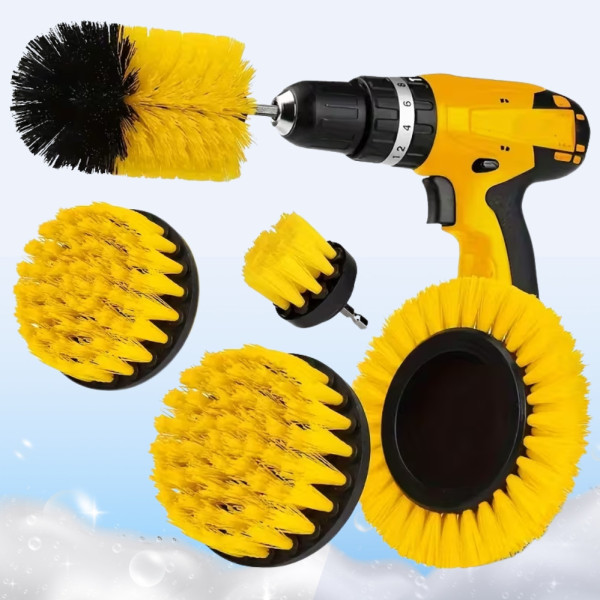 Набор щеток насадок на дрель Drill Brush Универсальный комплект щеток 5 шт для чистки и уборки авто и дома на шуруповерт