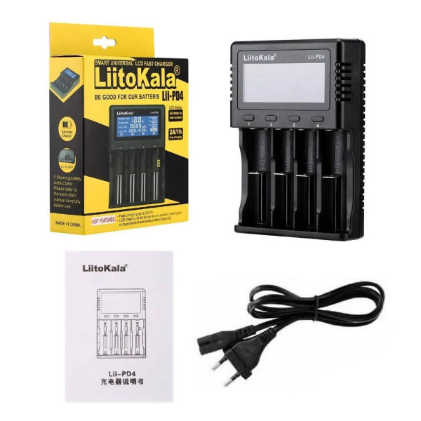Универсальное зарядное устройство на 4 слота LiitoKala Lii-PD4 для Li Ion Ni MH Ni Cd LiFePO4 Универсальное зарядное устройство на 4 слота LiitoKala Lii-PD4 для Li Ion Ni MH Ni Cd LiFePO4