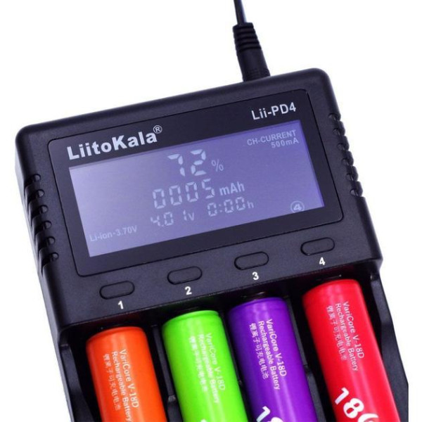 Универсальное зарядное устройство на 4 слота LiitoKala Lii-PD4 для Li Ion Ni MH Ni Cd LiFePO4 Универсальное зарядное устройство на 4 слота LiitoKala Lii-PD4 для Li Ion Ni MH Ni Cd LiFePO4