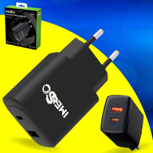 Блочок для быстрой зарядки 20W адаптер с Type-C и USB выходом IMS-C3007 Сетевое зарядное устройство для телефона 5V 3A