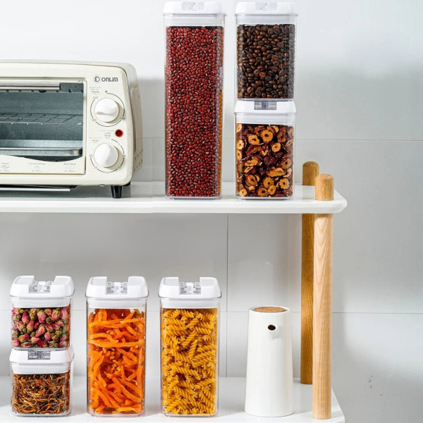 Набор герметичных контейнеров пластиковых Food storage 7 шт Органайзер для хранения сыпучих продуктов и круп Набор герметичных контейнеров пластиковых Food storage 7 шт Органайзер для хранения сыпучих продуктов и круп
