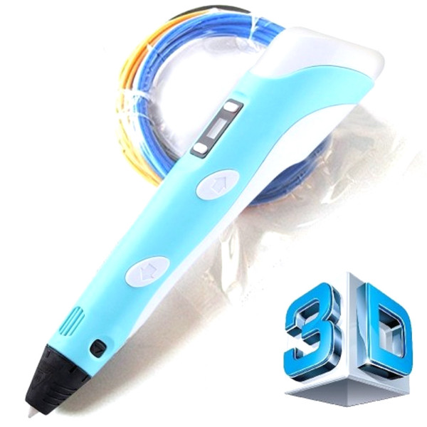 3D Ручка с пластиком 20 цветов Набор 3Д ручка 2-го поколения Pen 2 с дисплеем LCD Желтая Для детей
