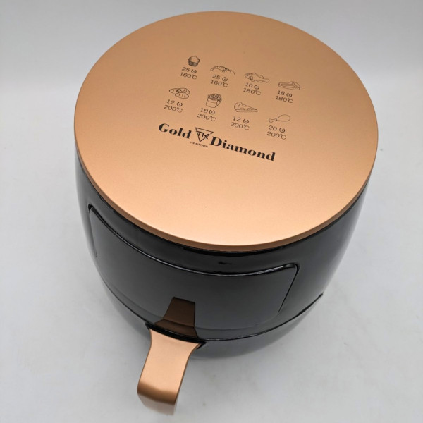 Аерофрітюрниця безмасляна Gold Diamond TK09904 фритюрниця без олії 6л 3200Вт сенсорна з таймером Аерофрітюрниця безмасляна Gold Diamond TK09904 фритюрниця без олії 6л 3200Вт сенсорна з таймером