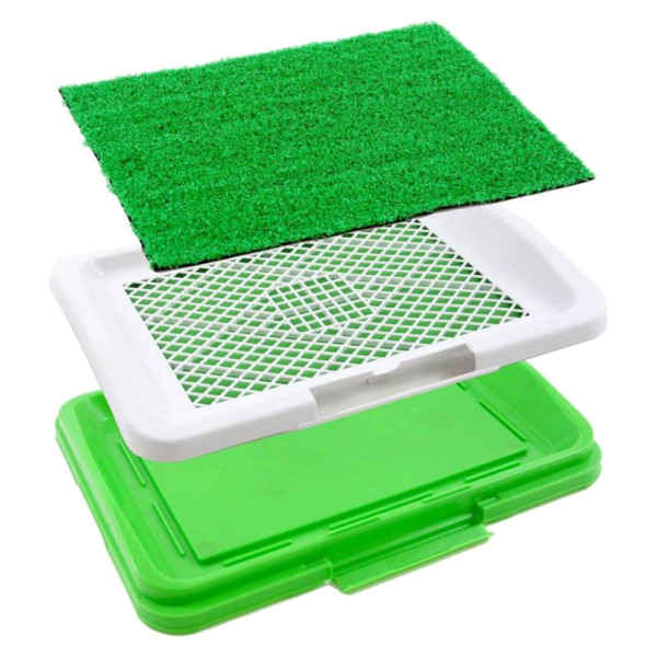 Туалет для собак трёхъярусный Puppy Potty Pad лоток для домашних животных с травой и решеткой 47х34х6см Туалет для собак трёхъярусный Puppy Potty Pad лоток для домашних животных с травой и решеткой 47х34х6см
