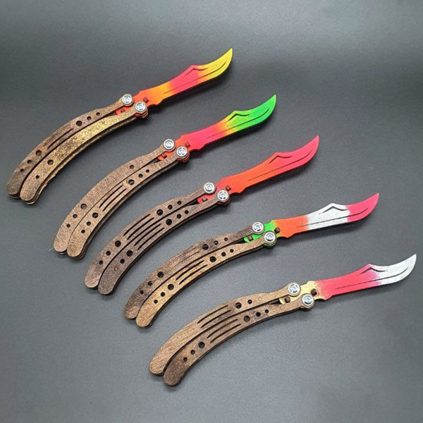 Деревянный Нож Бабочка детский Складной Раскладной из дерева Игрушечный