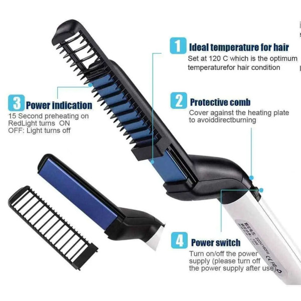 Расческа выравниватель электрическая Modelling Comb For Beaut выпрямитель для бороды и укладки волос Расческа выравниватель электрическая Modelling Comb For Beaut выпрямитель для бороды и укладки волос