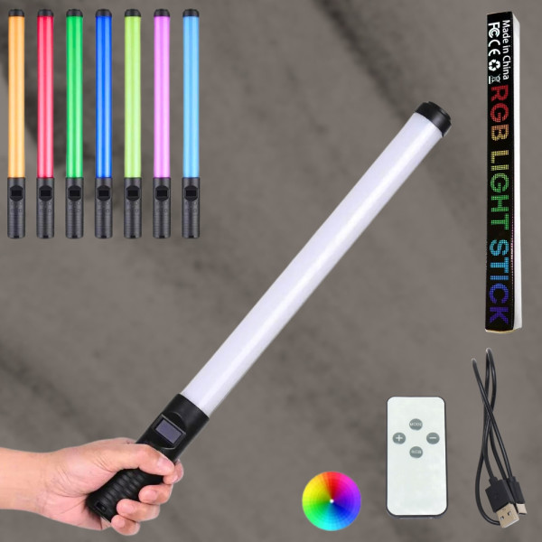 Лампа Led аккумуляторная меч RGB Light Stick светодиодная разноцветная лампа палка с пультом для фото и видео