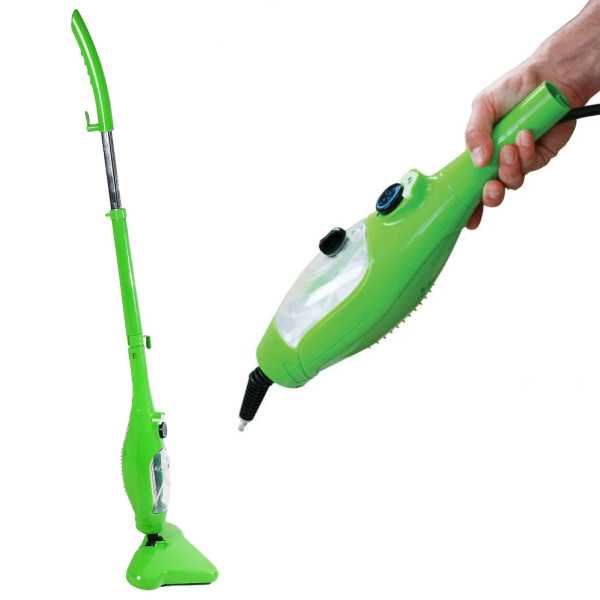 Швабра паровая 5 в 1 H2O Steam Cleaner Mop X5 пароочиститель электрошвабра универсальная Зеленая